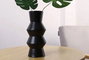 Aberto Design Jarrón de Cerámica Negro CY0207